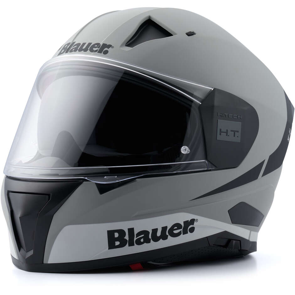 Blauer NF01 Naca Integral-Motorradhelm mit doppeltem grafischem Visier A Grau Schwarz