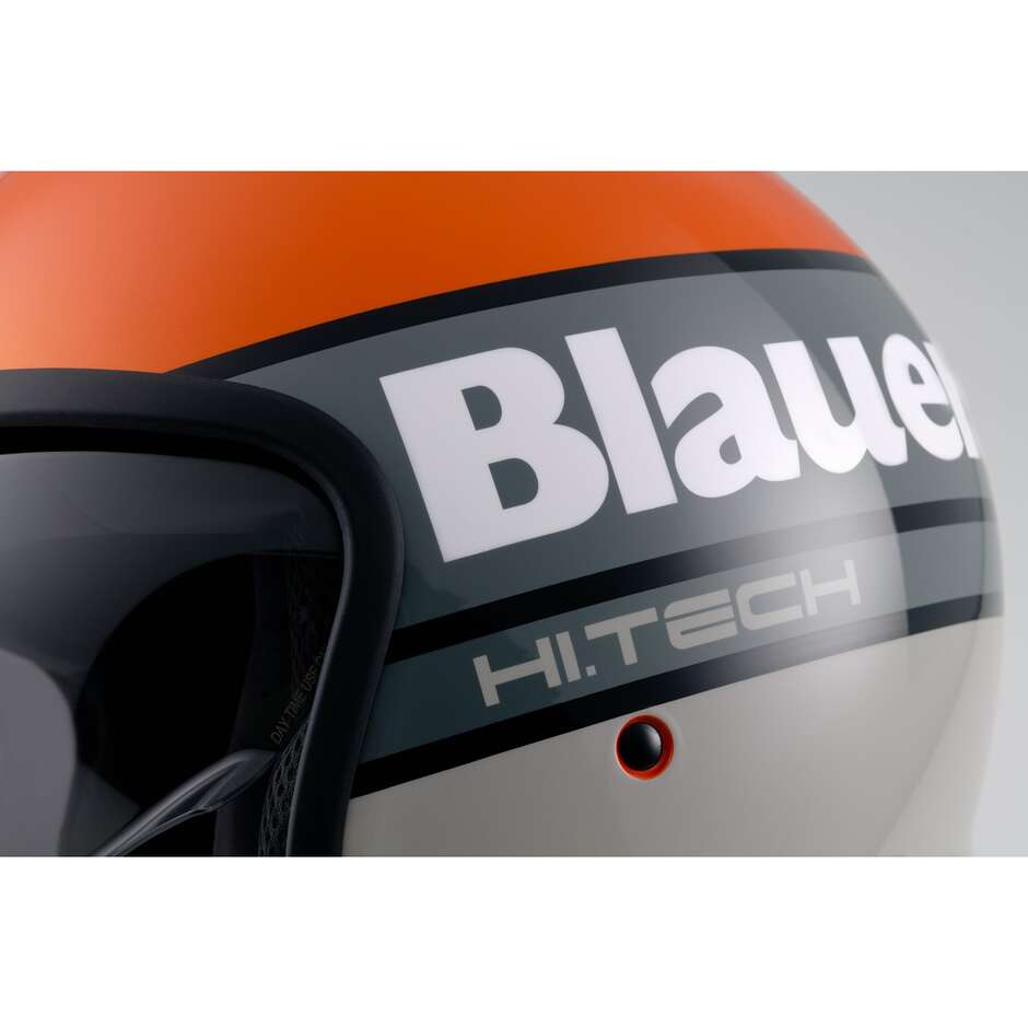 Blauer Pilot 4.0 Jet Motorcycle Helmet, Glossy Orange and Grey