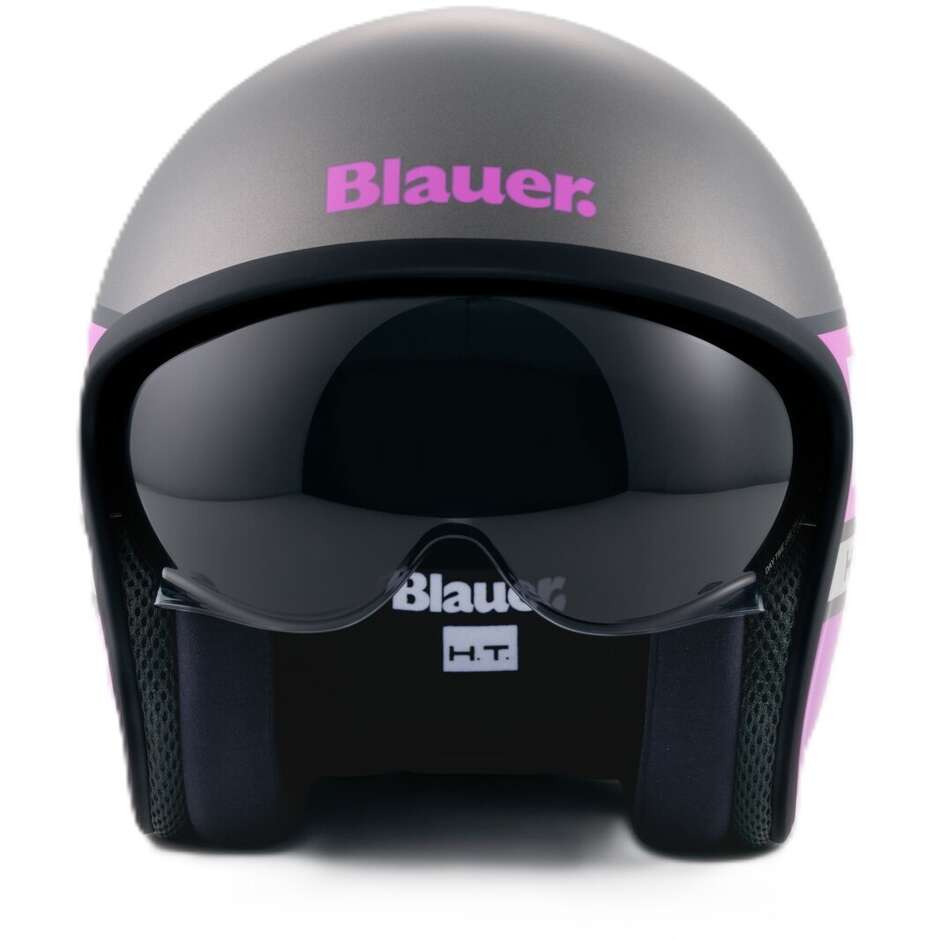 Blauer Pilot 4.0 Jet Motorcycle Helmet, Matt Fuchsia Titanium