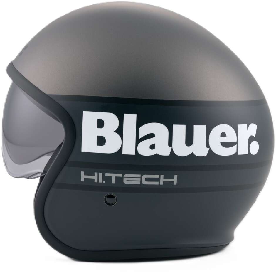 Blauer Pilot 4.0 Jet Motorcycle Helmet, Matt Grey Titanium