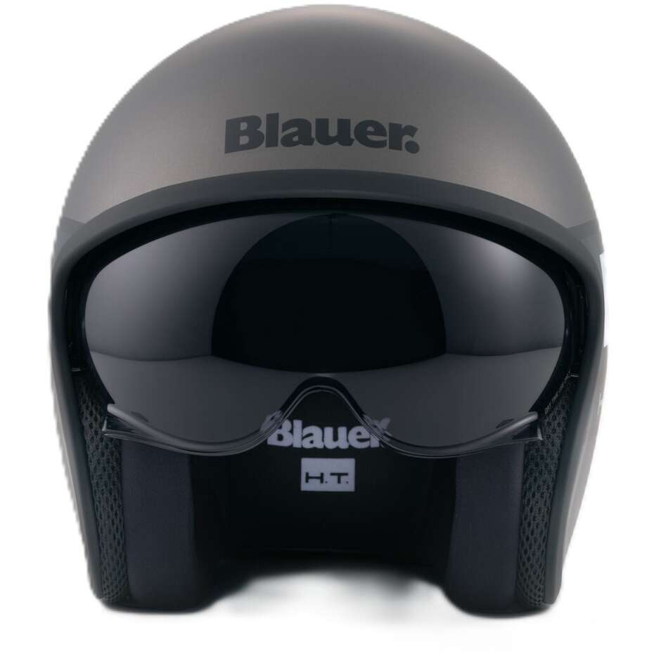 Blauer Pilot 4.0 Jet Motorcycle Helmet, Matt Grey Titanium
