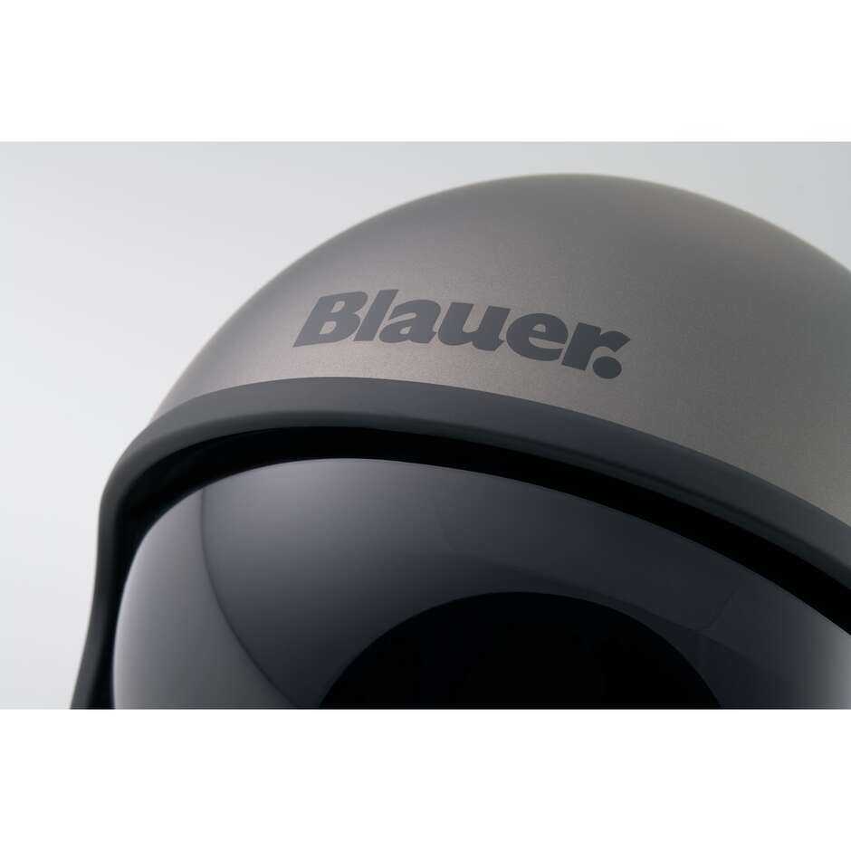 Blauer Pilot 4.0 Jet Motorcycle Helmet, Matt Grey Titanium