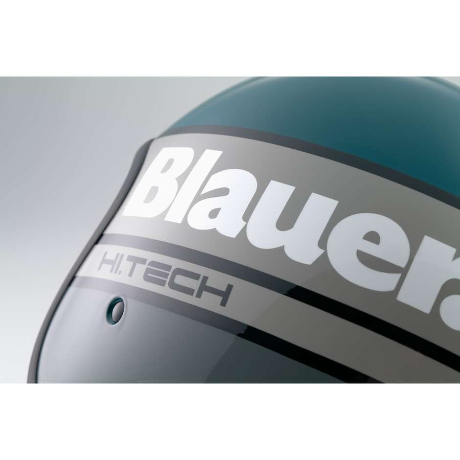 Blauer Pilot 4.0 Jet Motorradhelm, Glänzendes Titan-Türkis