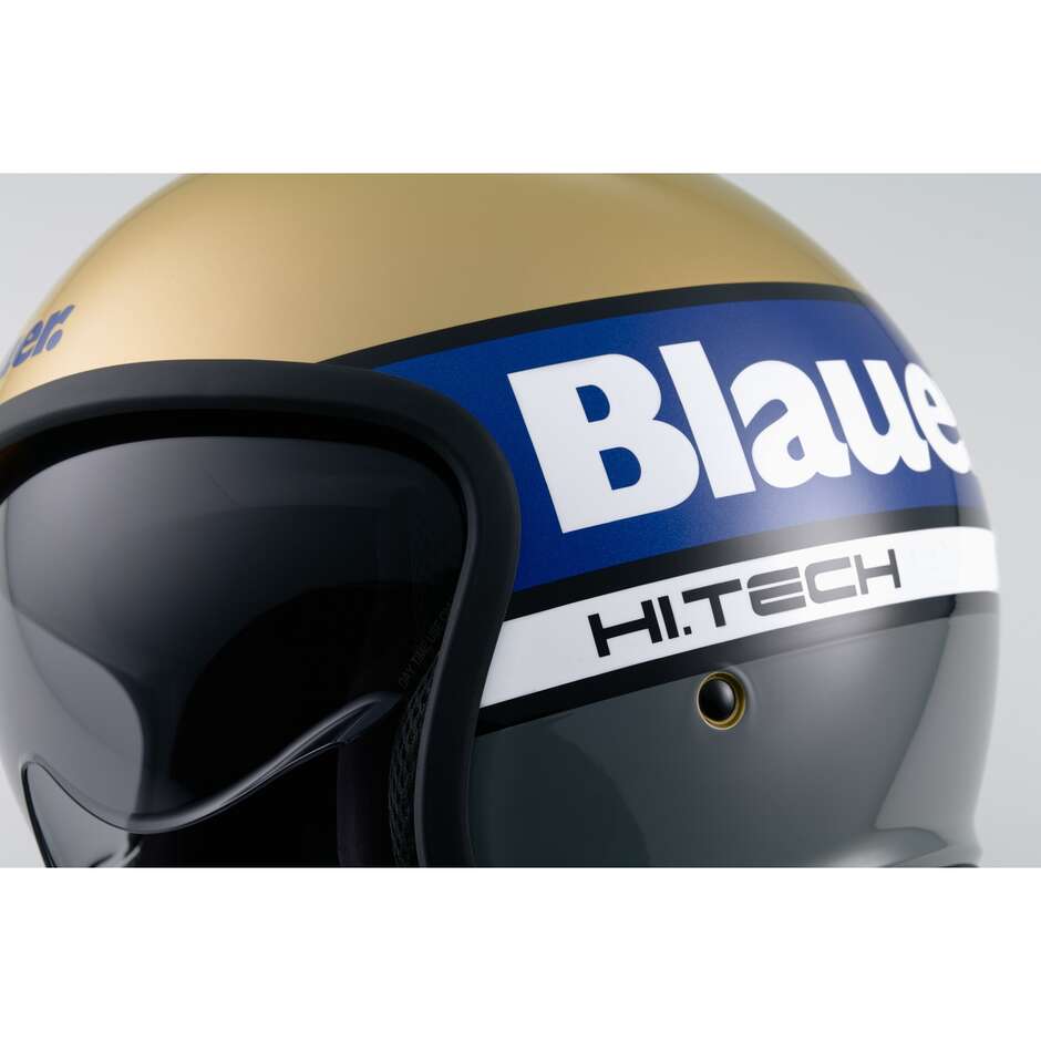 Blauer Pilot 4.0 Jet Motorradhelm Gold Blau Grau