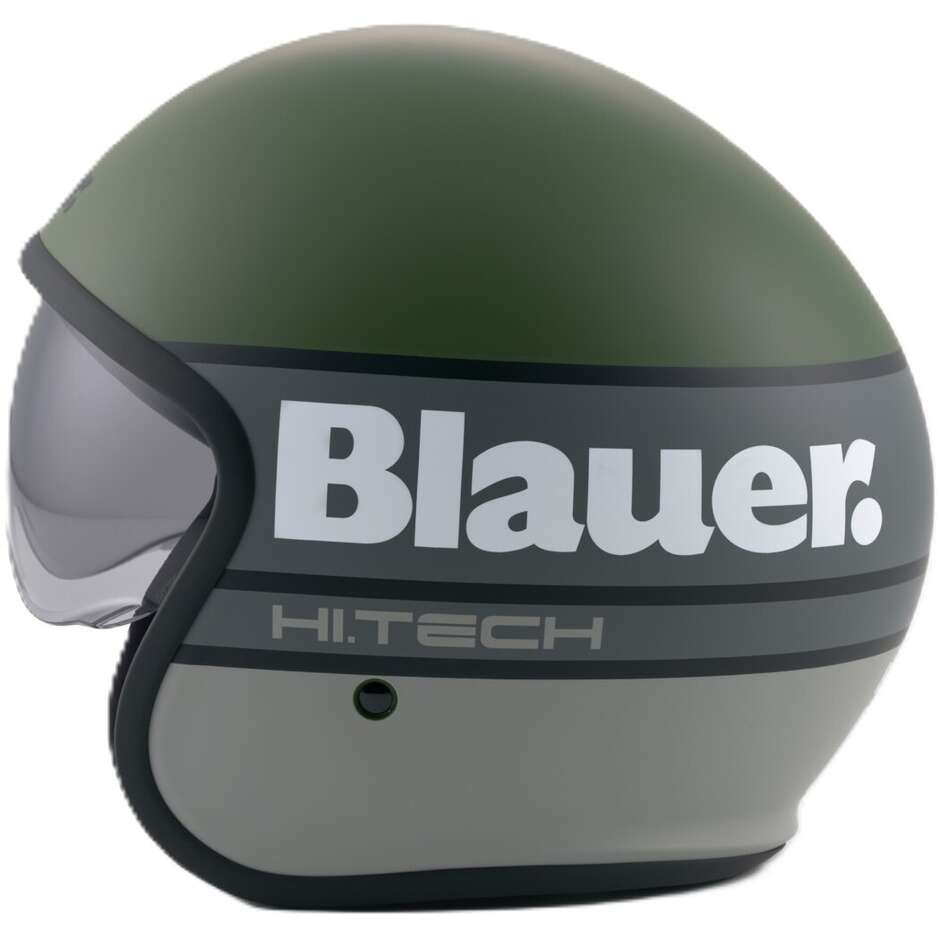 Blauer Pilot 4.0 Jet Motorradhelm Grün Grau Matt
