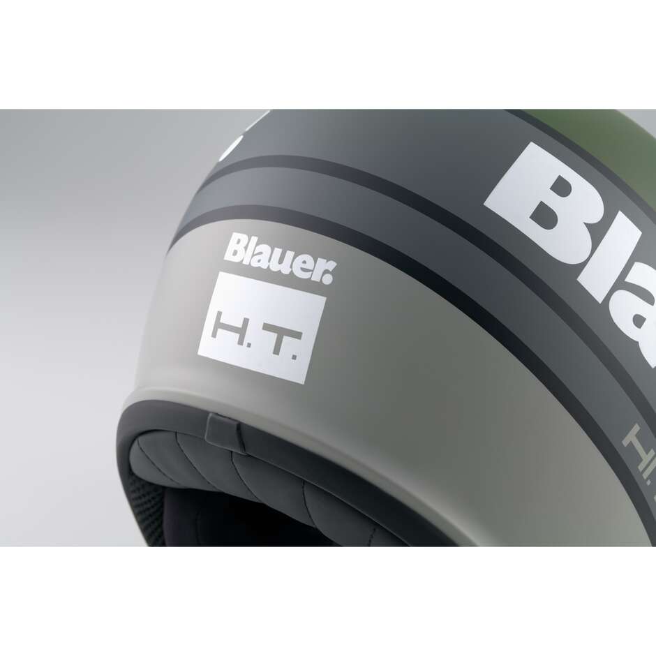Blauer Pilot 4.0 Jet Motorradhelm Grün Grau Matt