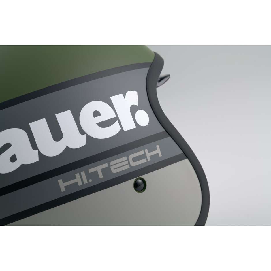 Blauer Pilot 4.0 Jet Motorradhelm Grün Grau Matt