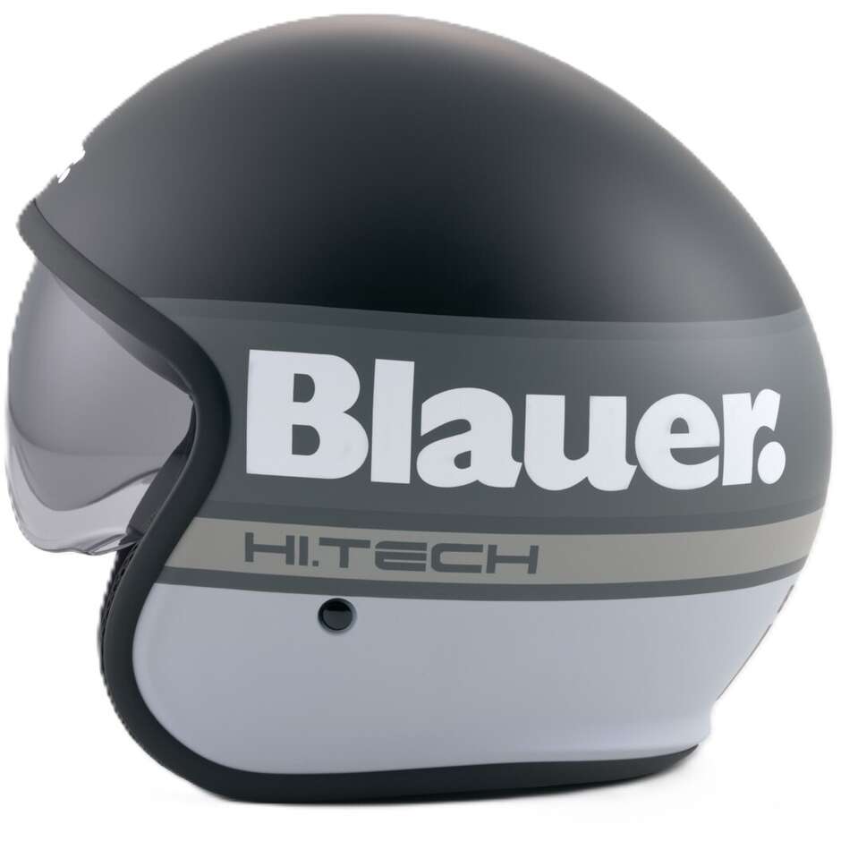 Blauer Pilot 4.0 Jet Motorradhelm Schwarz Weiß Matt