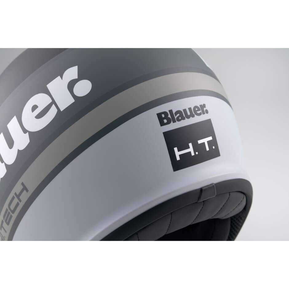 Blauer Pilot 4.0 Jet Motorradhelm Schwarz Weiß Matt