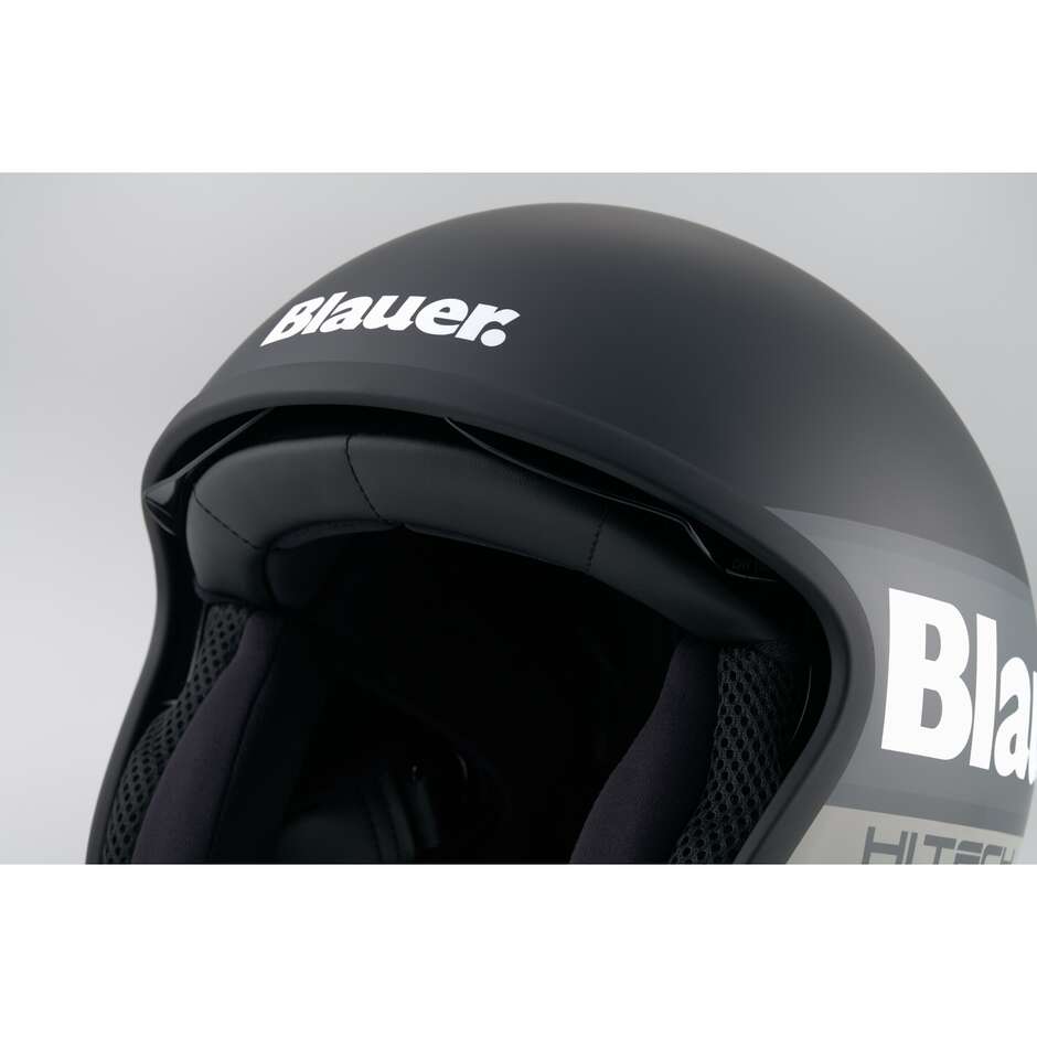 Blauer Pilot 4.0 Jet Motorradhelm Schwarz Weiß Matt