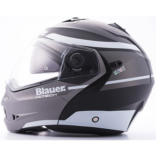 Blauer Sky 2 Modular Motorcycle Helmet Black Titanium Matt White
