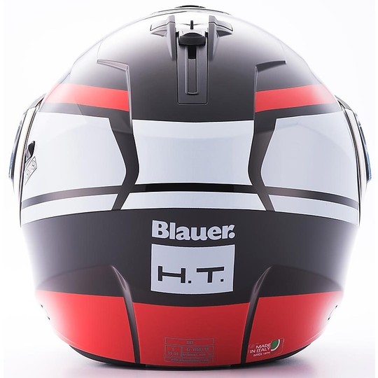 Blauer Sky 2 Modular Motorcycle Helmet Black White Glossy Red