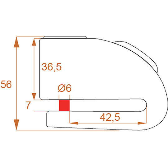 Bloccadisco Moto Con Allarme Sonoro KOVIX KD6 In Lega di Zinco Perno 6 mm Giallo Fluo