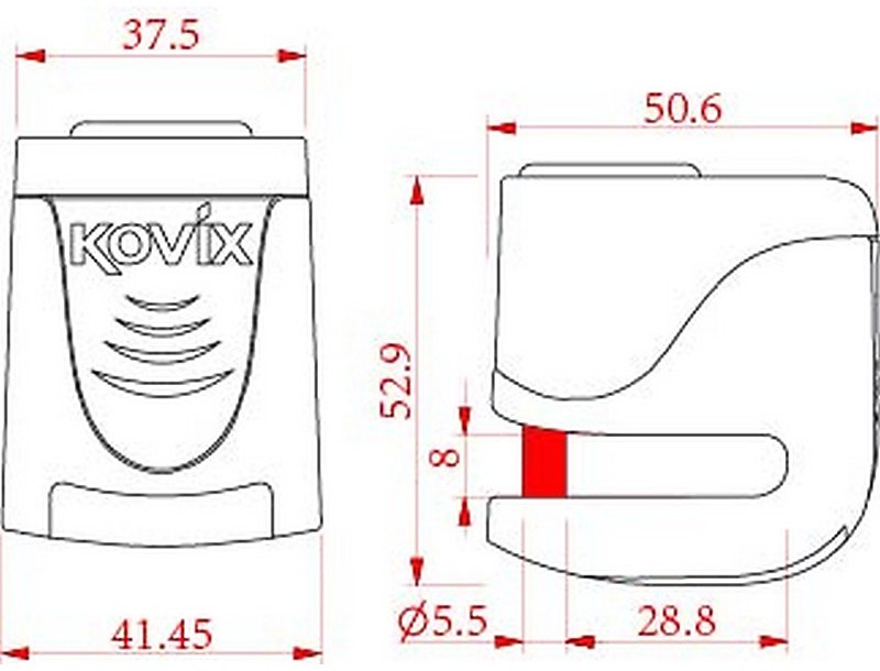 Bloccadisco Moto Con Allarme Sonoro Kovix KS6 perno 5,5mm Giallo Fluo  Vendita Online 