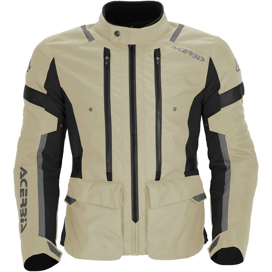 Blouson de moto Acerbis X-Travel 2.0 en tissu beige et noir