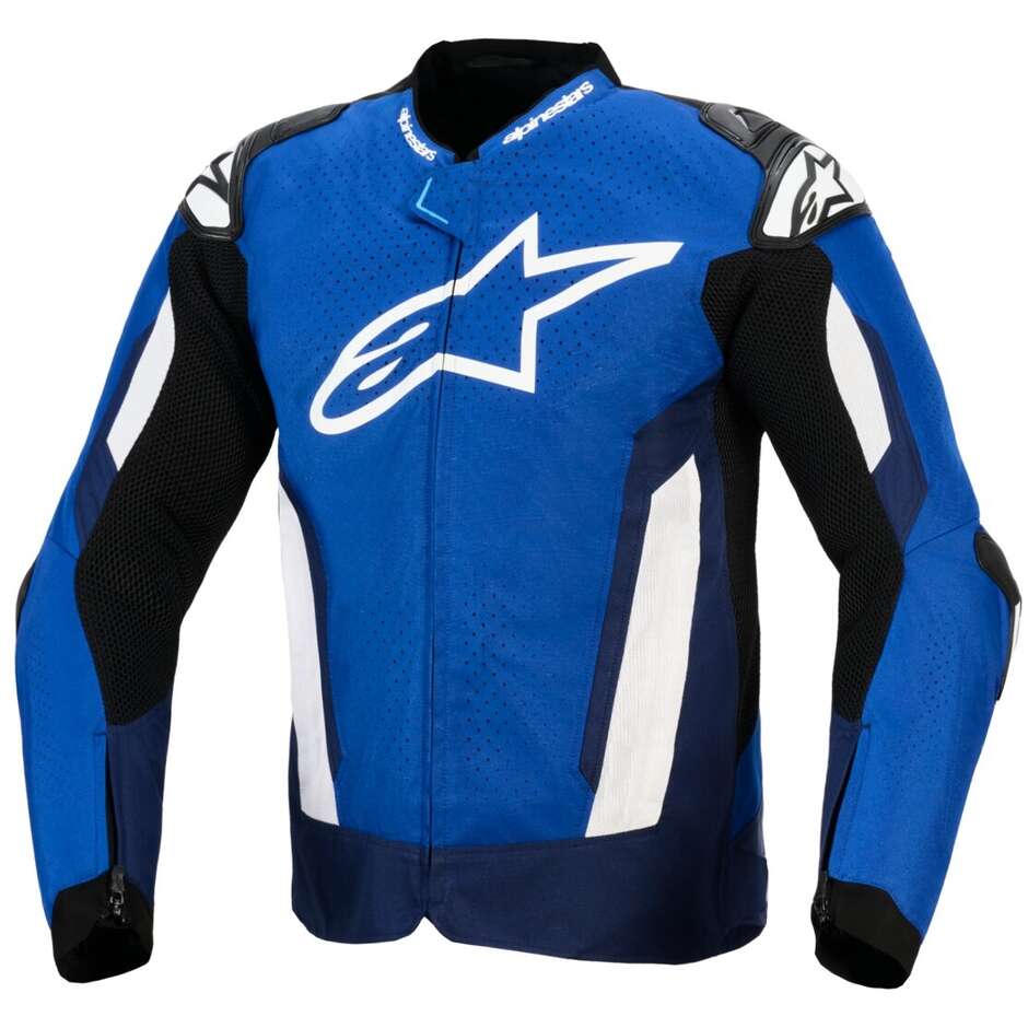 Blouson de moto Alpinestars T-GP AIR bleu blanc noir
