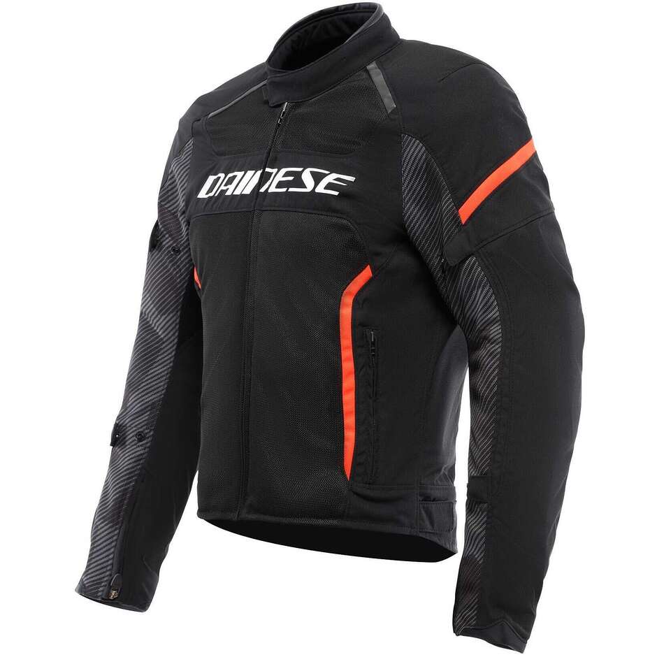 Blouson de moto Dainese AIR FRAME 3 # Noir Noir Rouge fluo
