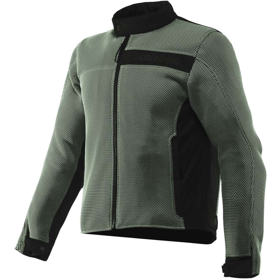 Blouson de moto Dainese LISBONA AIR ICEBERG vert et noir