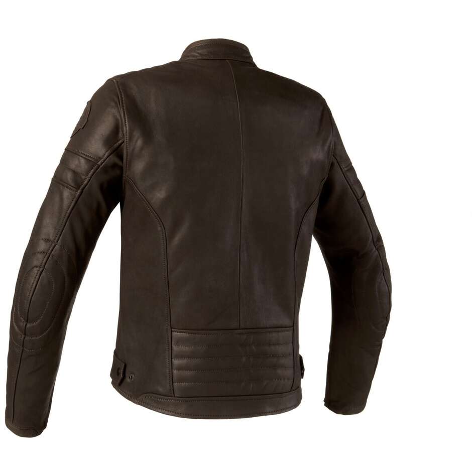 Blouson de moto en cuir marron Clover BULLET PRO 2