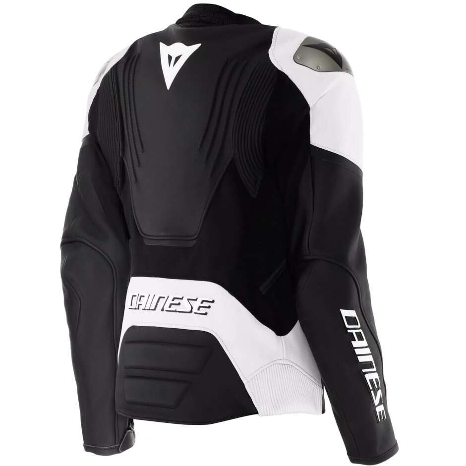 Dainese RACING 5 WMN Women's Leather Motorcycle Jacket # Black White