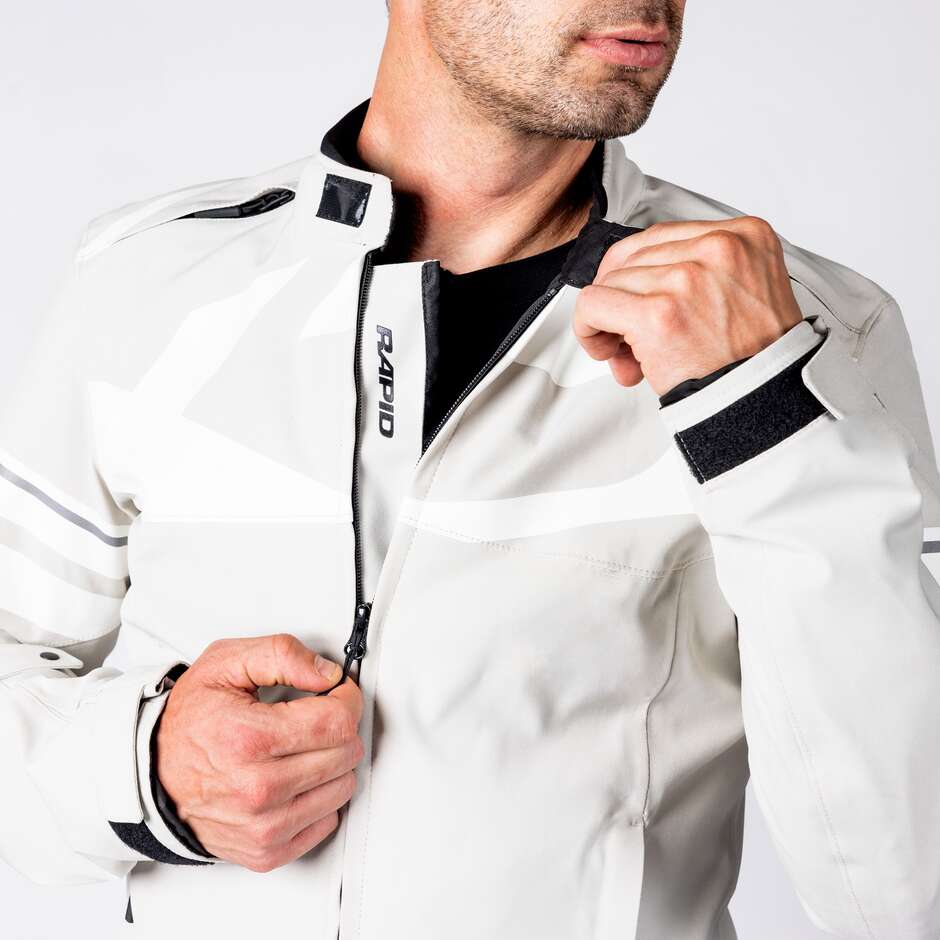 Blouson de moto laminé iXS Rapid-STX 2.2, gris clair