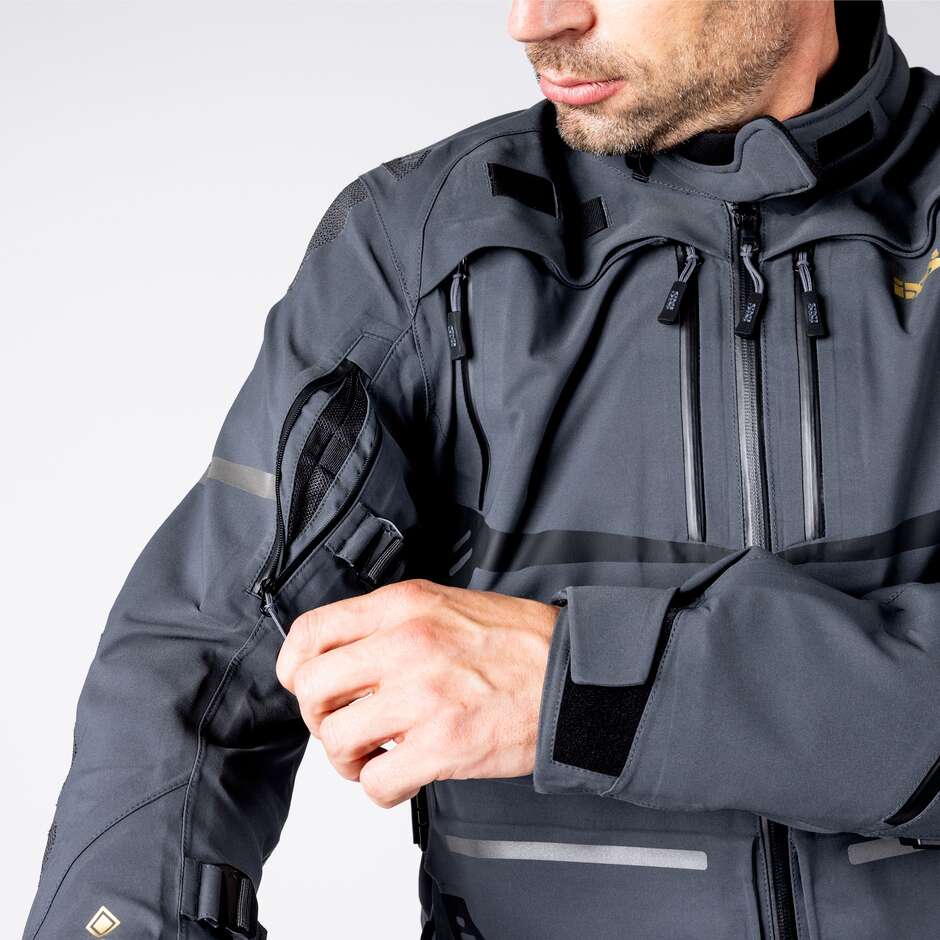 Blouson de moto laminé iXS Tourster-GTX 1.0 Gris foncé