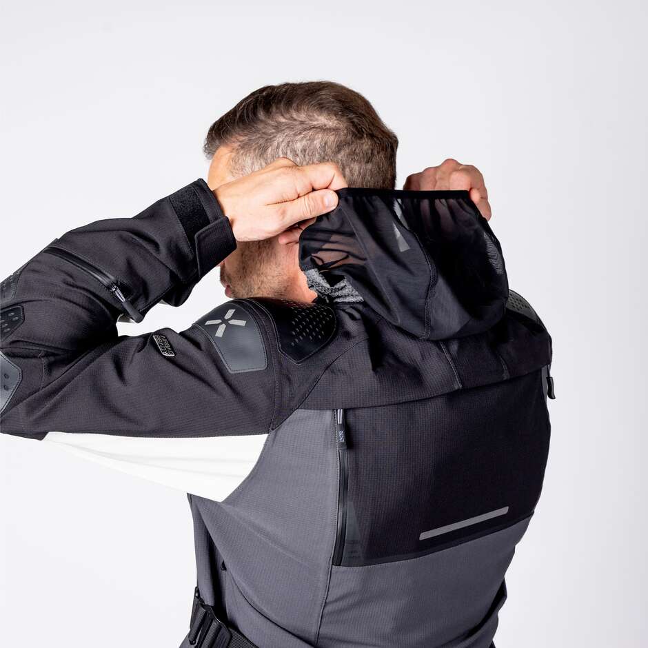 Blouson de moto laminé iXS Tourster-STX 2.0 Gris foncé - Noir - Gris clair - Coupe courte