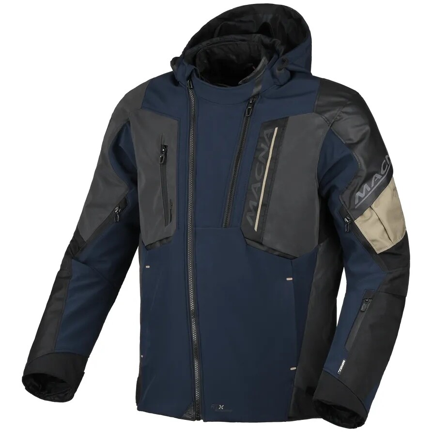 Blouson de moto Macna Angle 2.0 Bleu / Gris tourterelle