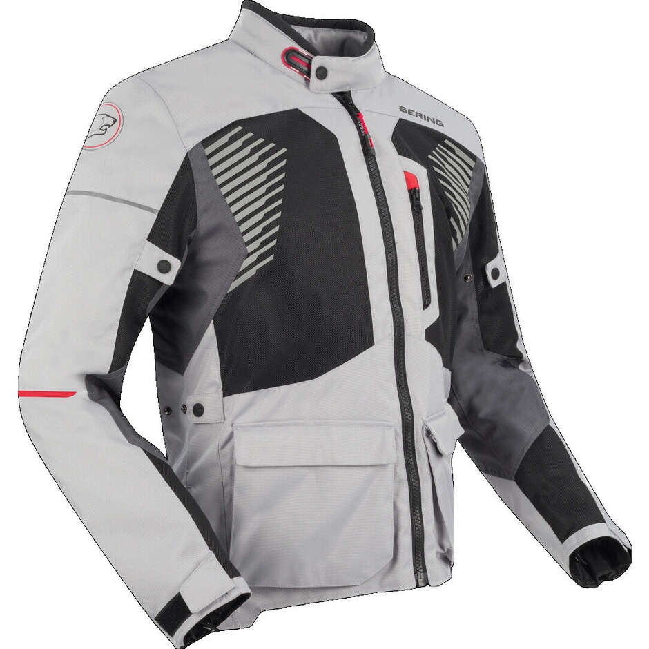 Blouson moto Bering BAKUNDU Gris Noir Rouge