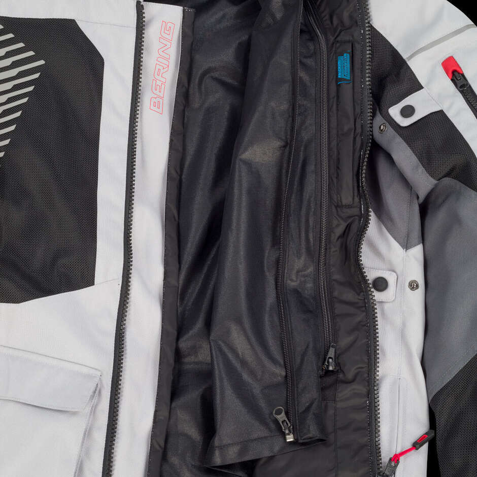 Blouson moto Bering BAKUNDU Gris Noir Rouge