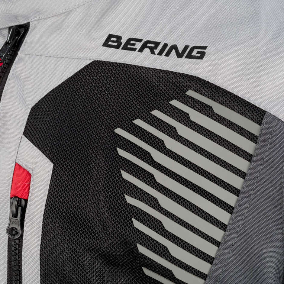 Blouson moto Bering BAKUNDU Gris Noir Rouge