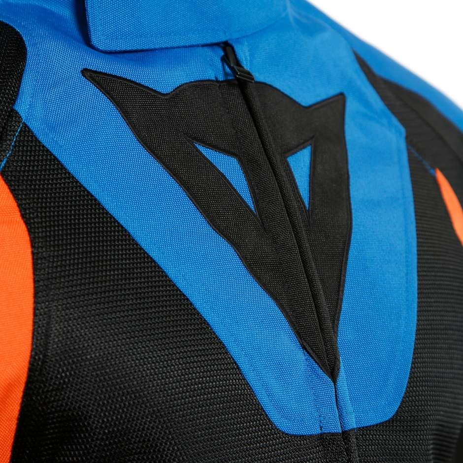 Blouson moto Dainese LEVANTE AIR TEX été en tissu noir bleu orange