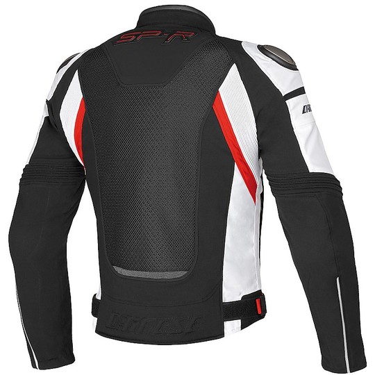 Blouson Moto Dainese Super Speed Tex Noir Blanc Rouge
