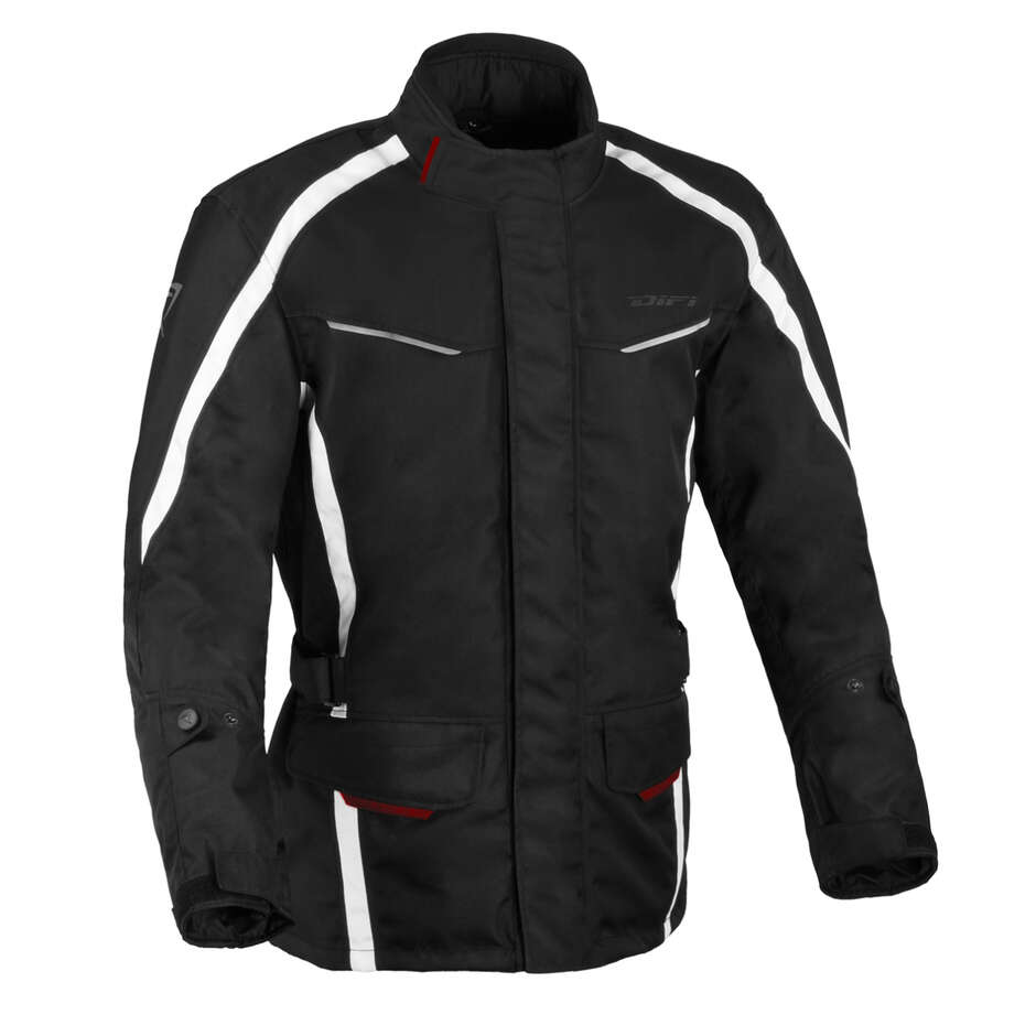 Blouson Moto DIFI Cage Aerotex Noir Blanc