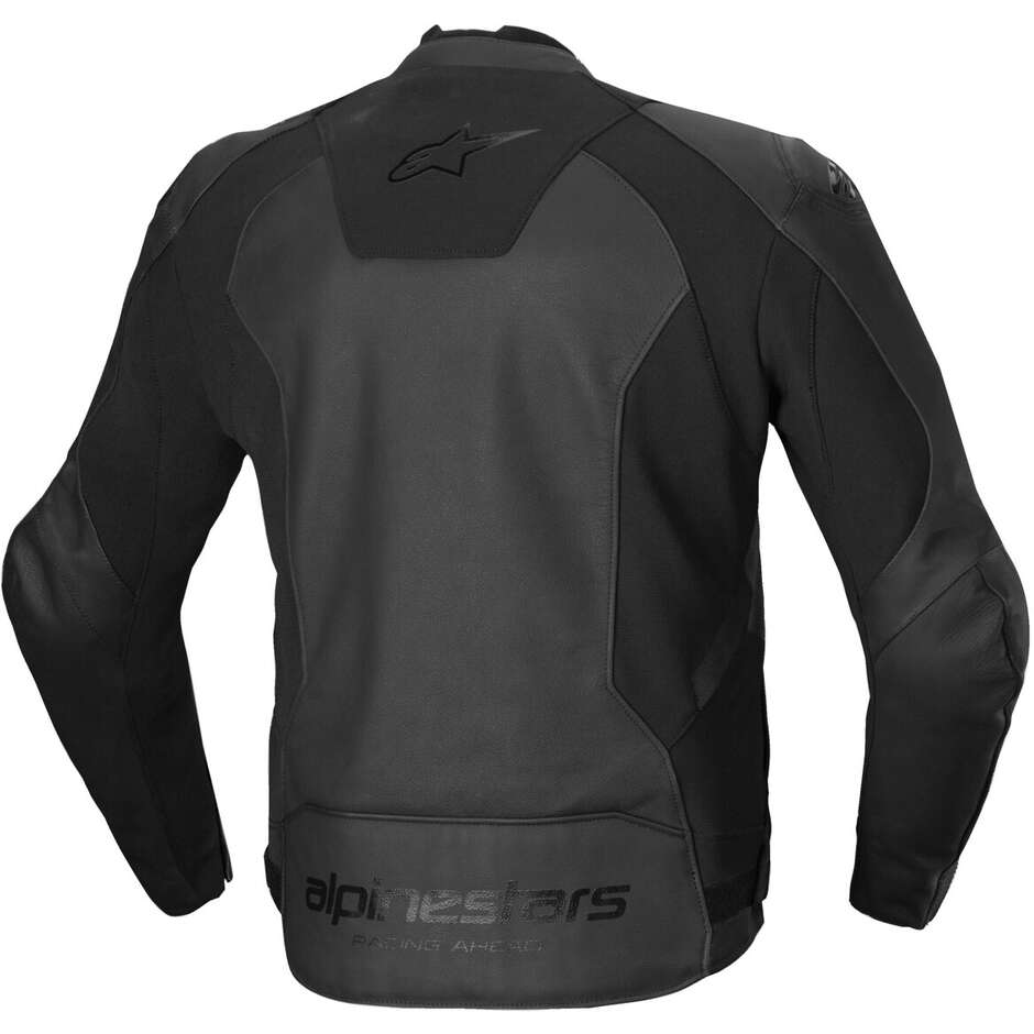 Blouson moto en cuir Alpinestars FASTER V3 noir noir