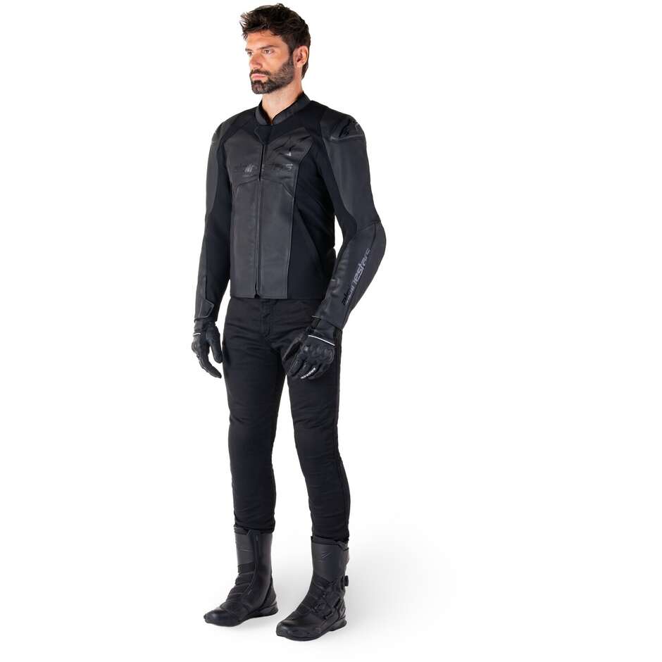 Blouson moto en cuir Alpinestars FASTER V3 noir noir