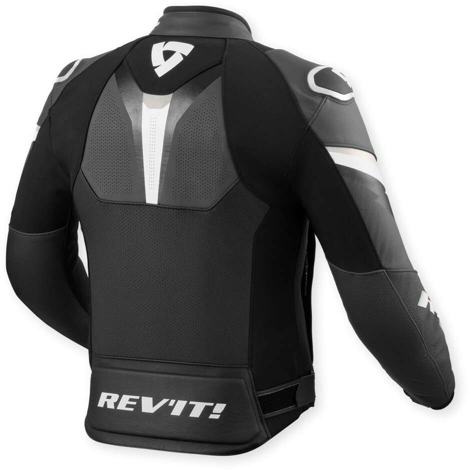 Blouson moto en cuir noir anthracite Rev'it Quantum 3
