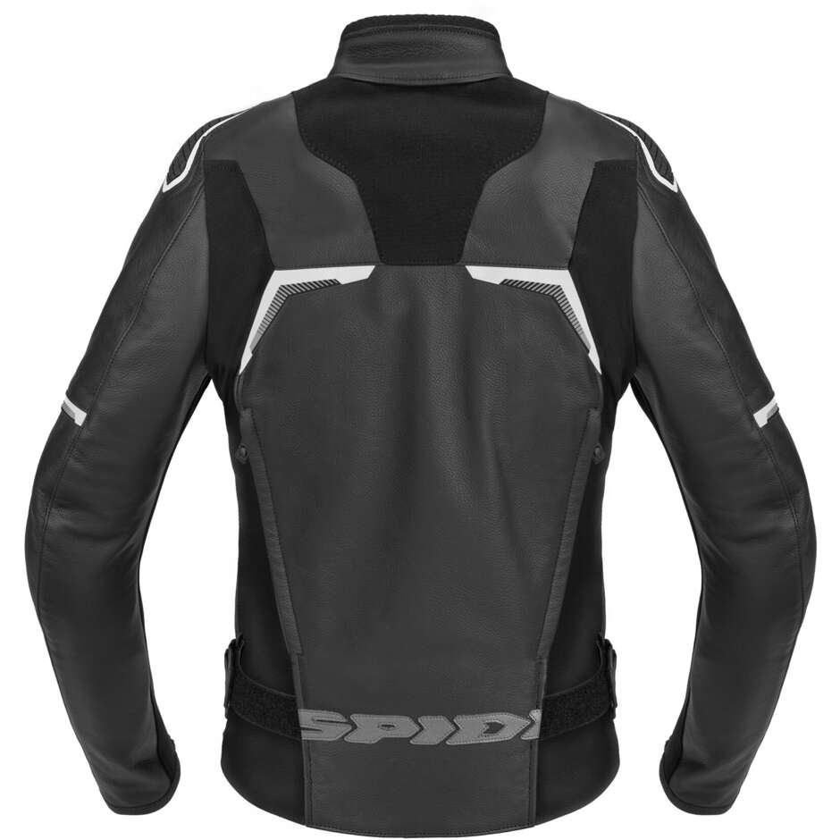 Blouson moto en cuir pour femme Spidi EVORIDER 3 LADY Noir Blanc