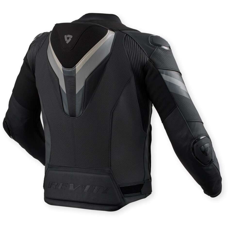 Blouson moto en cuir Rev'it Quantum 3 Pro Noir Anthracite