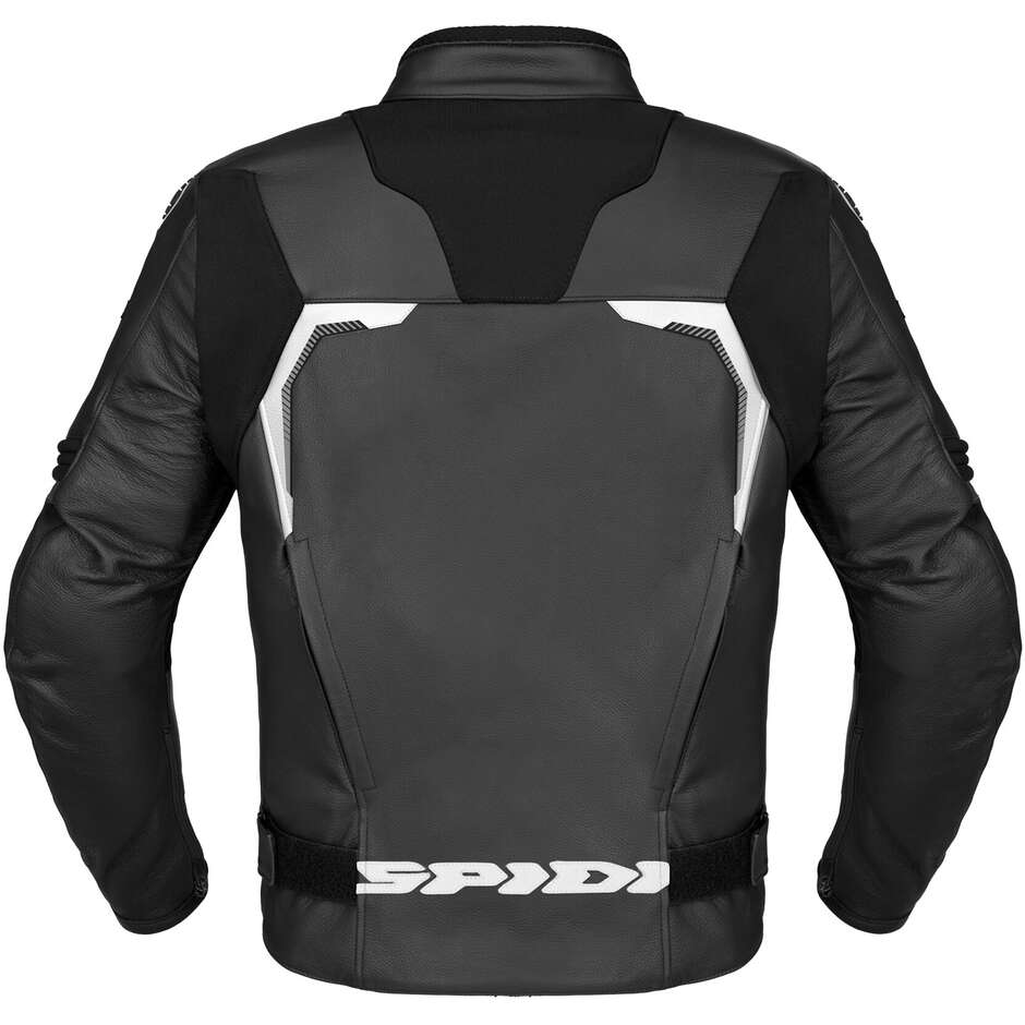 Blouson moto en cuir Spidi EVORIDER 3 Noir Blanc