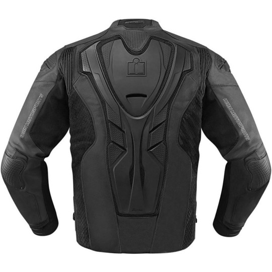 Blouson moto en cuir technique Icon Hypersport Prime Jacket Black Stealth