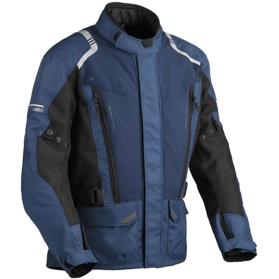 Blouson moto en tissu DIFI Navigator Aerotex bleu noir