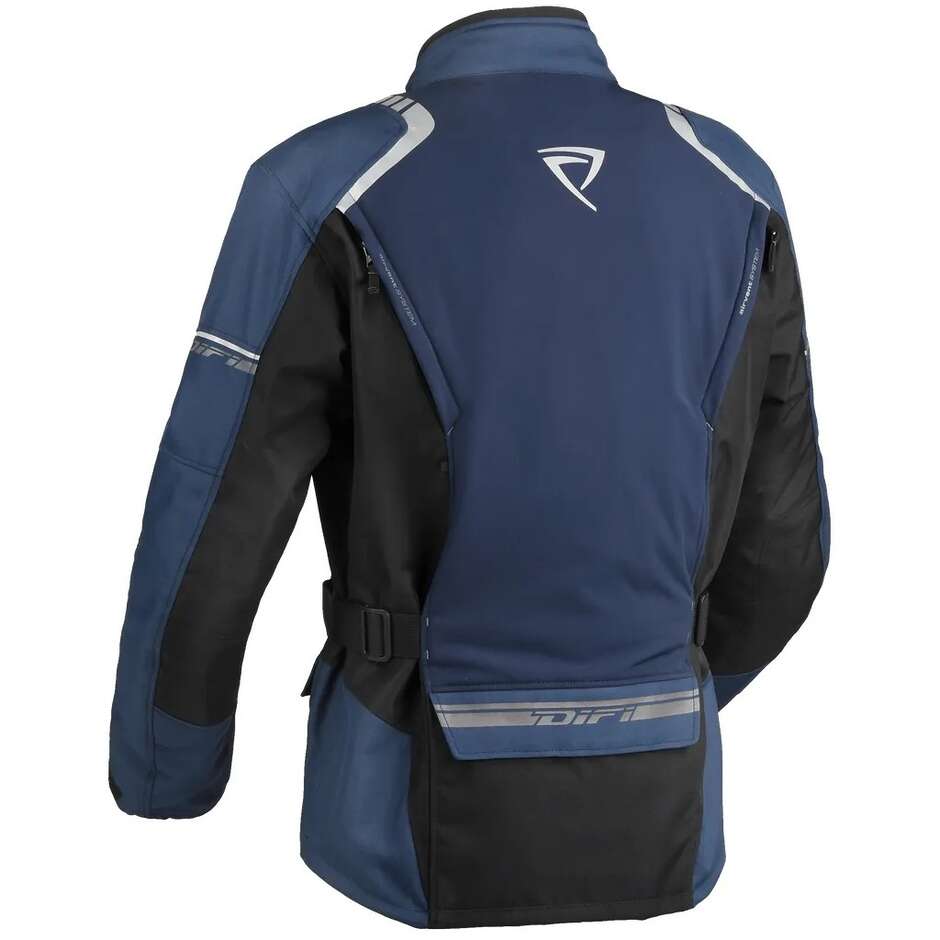 Blouson moto en tissu DIFI Navigator Aerotex bleu noir