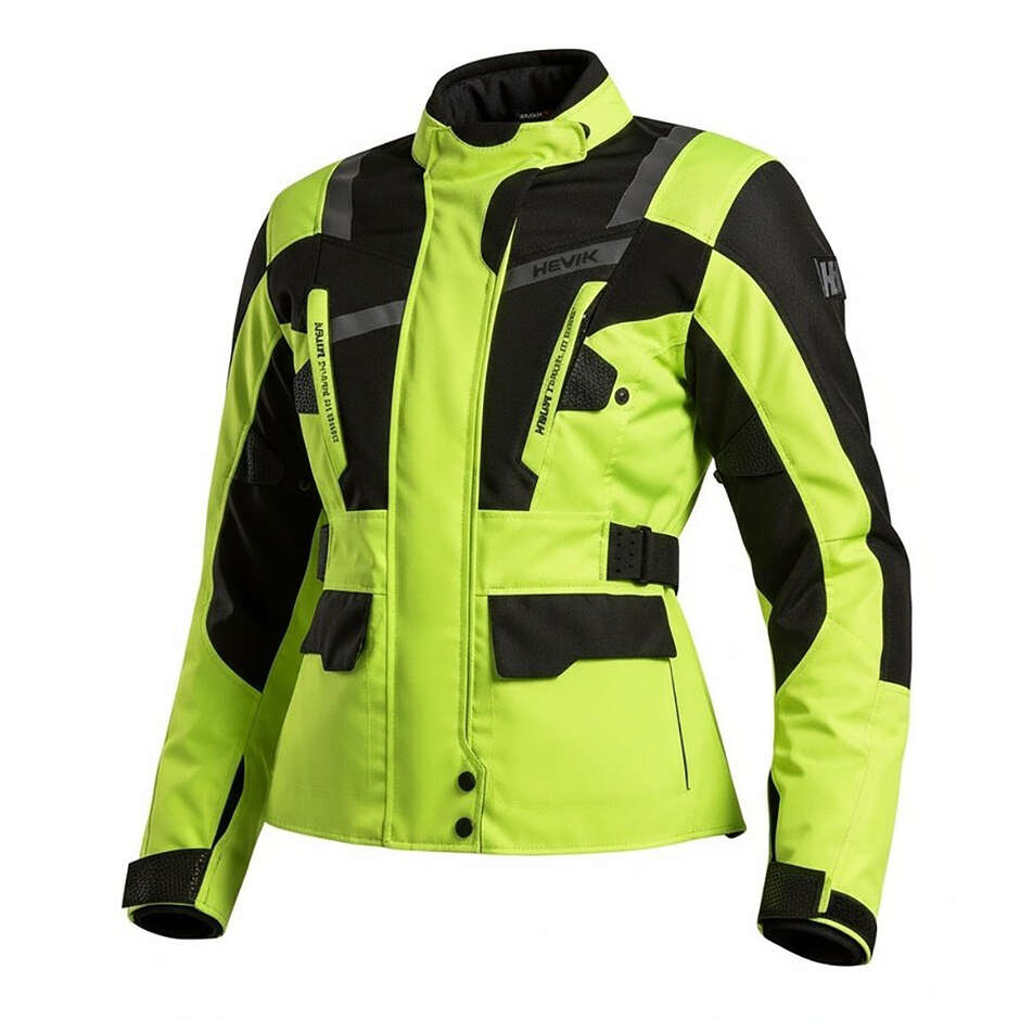 Blouson Moto En Tissu Hevik Touring STELVIO LIMITED Lady Triple Layer Jaune Noir