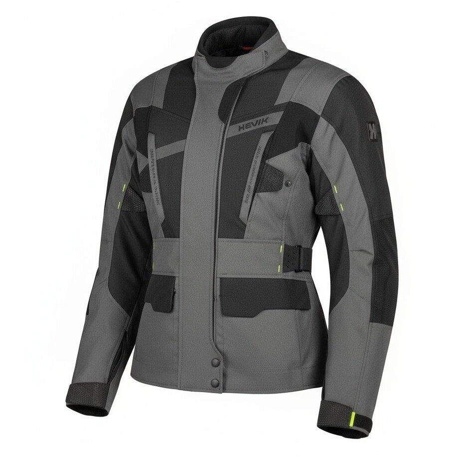 Blouson Moto En Tissu Hevik Touring STELVIO LIMITED Lady Triple Layer Noir Gris