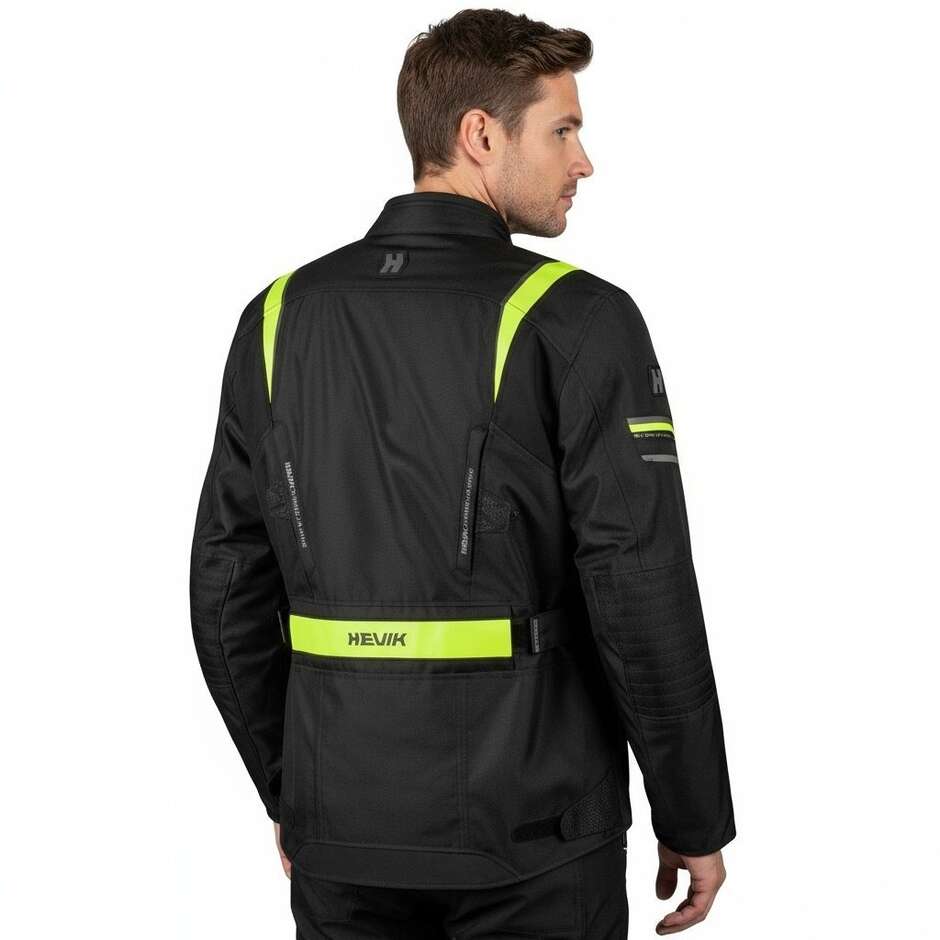 Blouson Moto En Tissu Hevik Touring STELVIO LIMITED Triple Couche Noir
