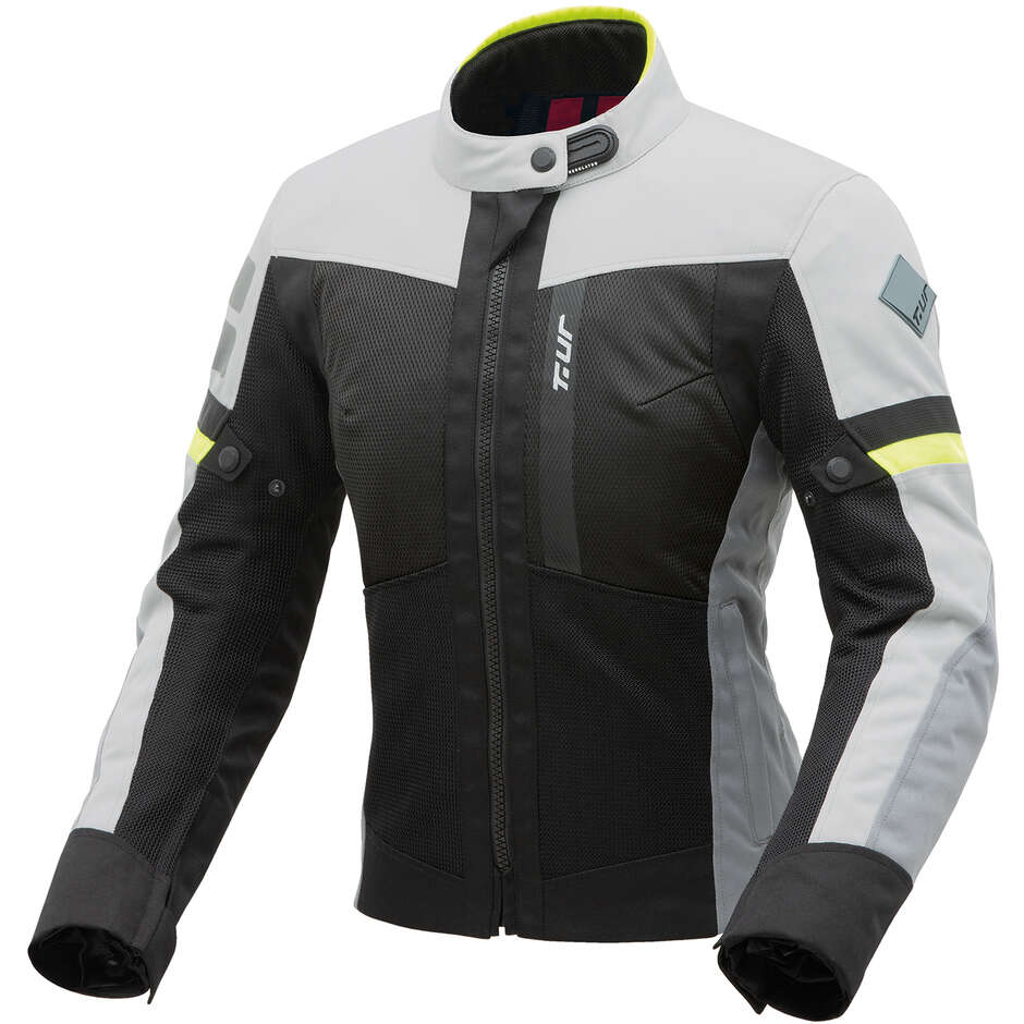 Blouson Moto Femme Textile Imperméable - Protections CE Amovibles épaules/coudes, Doublure Thermique, Taille XL, Noir