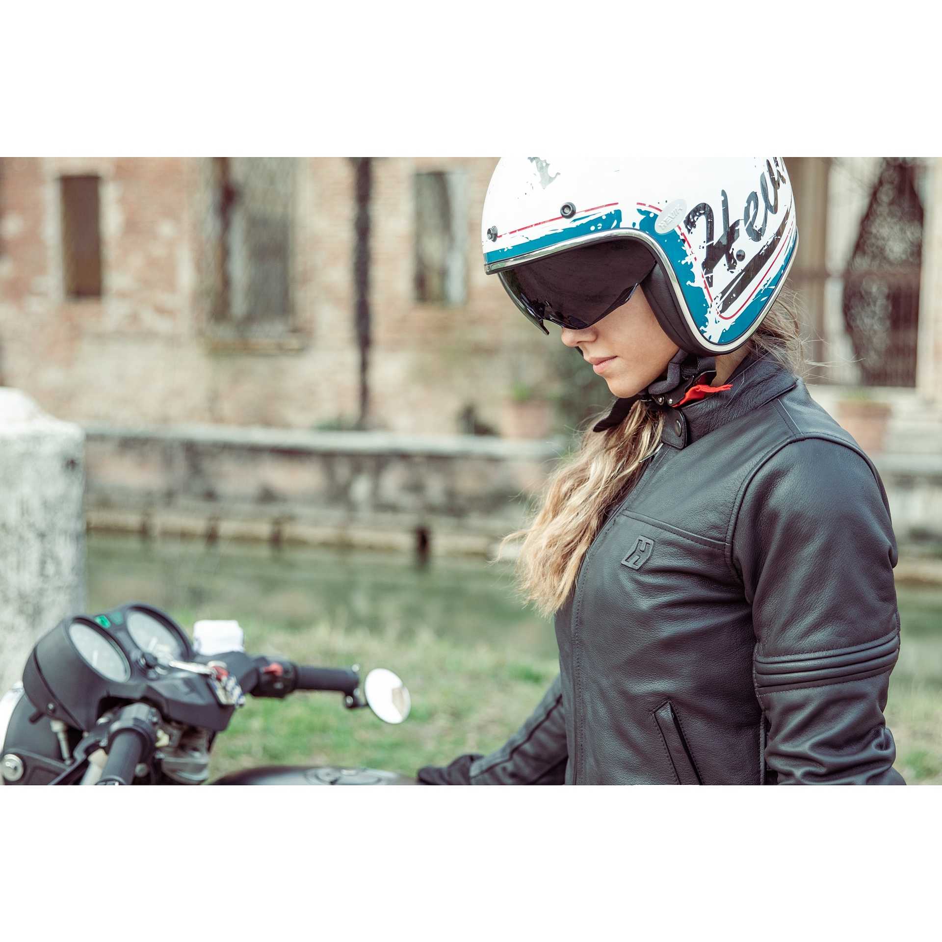 Blouson Moto Femme Custom En Cuir Hevik MUSTANG LIGHT LADY Noir Vente en  Ligne 