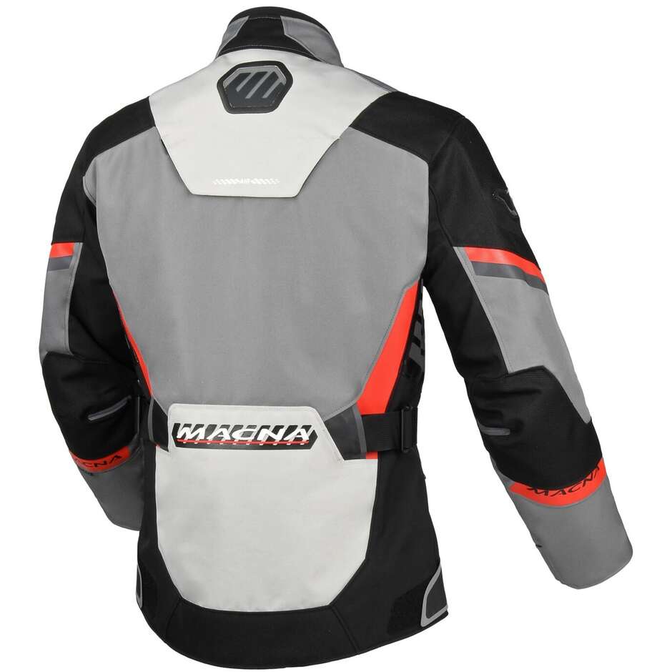Blouson moto femme Macna Zastra gris noir rouge
