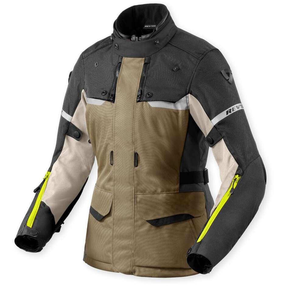Blouson moto femme Rev'it Outback 4 H2O Vert Anthracite